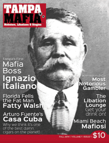A man with a mustache and beard is on the cover of mafia magazine.